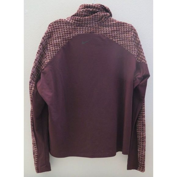 Nike Pro AR1909 652 Women's Plus Sz 2X Burgundy/Brown Hyperwarm Turtleneck Shirt - Picture 2 of 8
